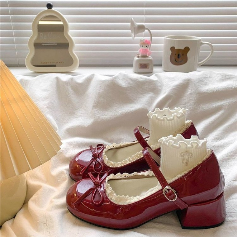 Women'S Shoes Burgundy - Nuove Scarpe Mary Jane da Donna