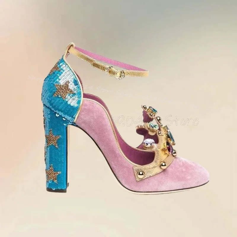 Court Heel Pointed - Stile di corte Corona di cristallo