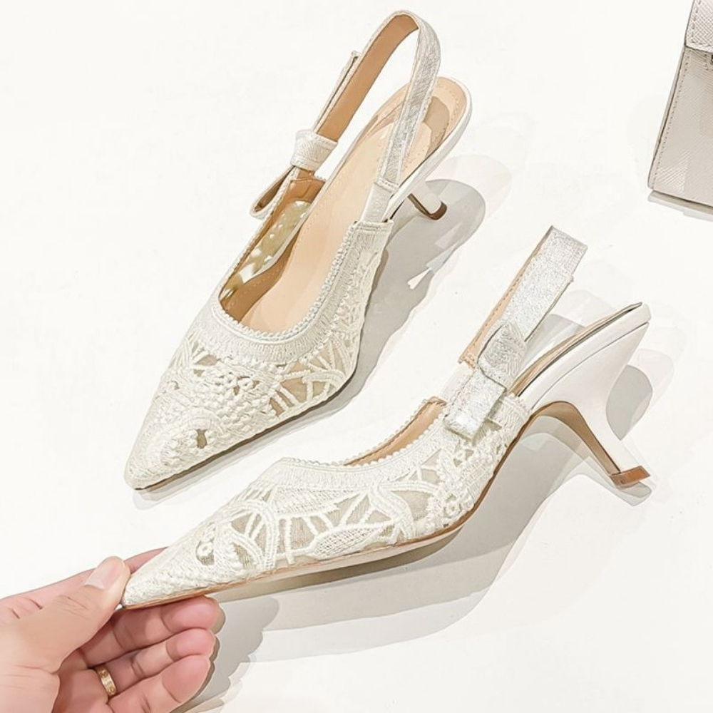 Women Shoes Size Chart - Sandali con Tacco Alto in Vera