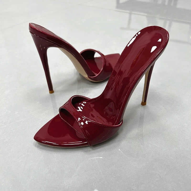 Eleganti ciabatte con tacco a  - Women'S Shoes Burgundy recensione e prezzo