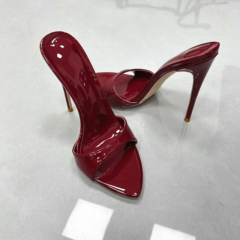 Eleganti ciabatte con tacco a  - Women'S Shoes Burgundy recensione e prezzo